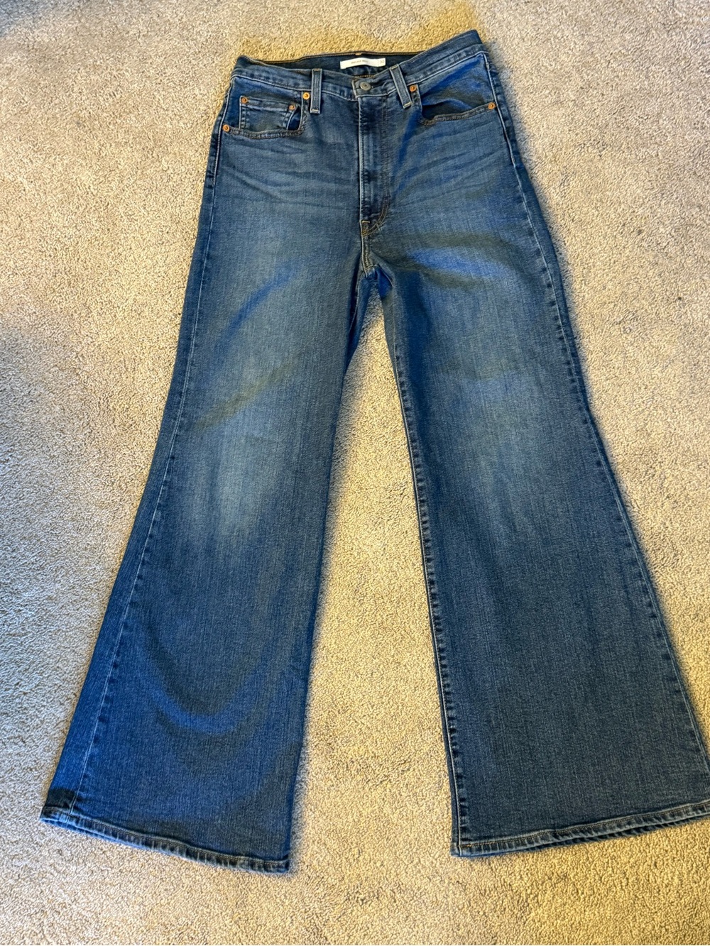 Levi's Dark Blue Flare Wide-Leg Jeans